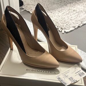 BCBGMaxAzria Nude and Black Heels